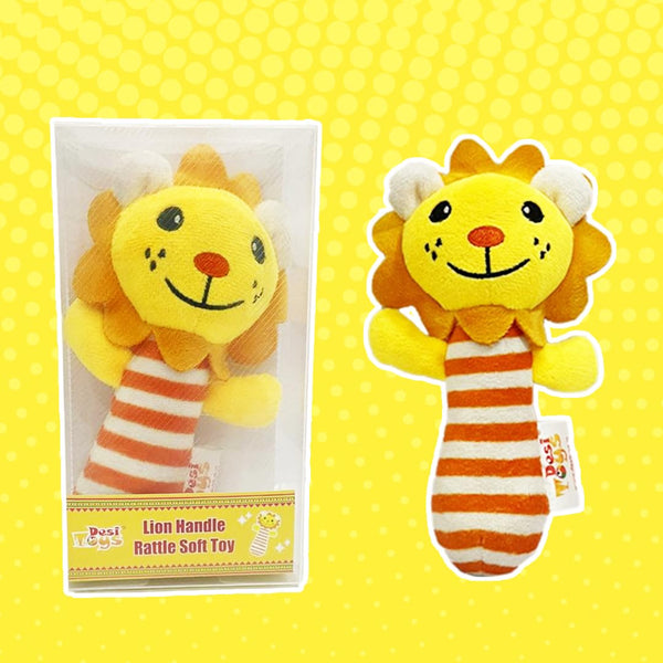 Lion Handle Rattle Soft Toy