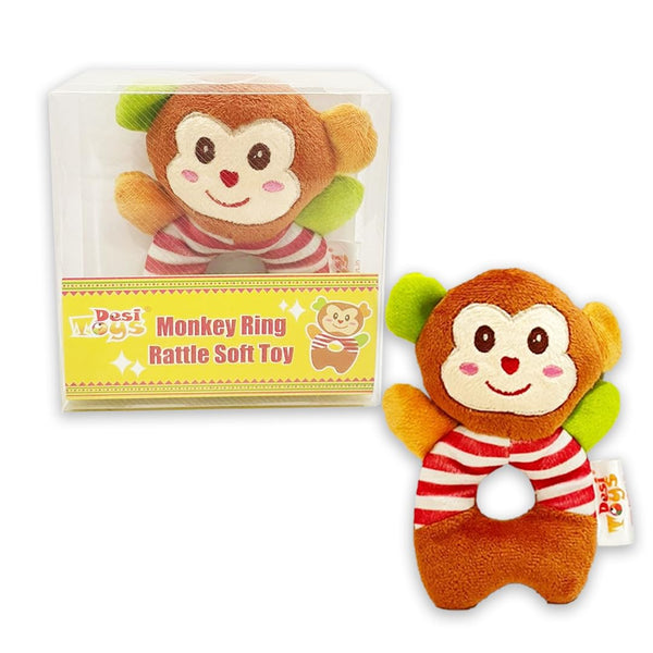 Monkey Ring Rattle Soft Toy