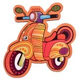 Scooter Fridge Magnet |Made in MDF|3 x 3 inches size| Indian Inspired Design | Souvenir| Ideal for Gifting