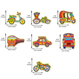 Desi Toys Indian Vehicle themed Vibrant 7 Fridge Magnets