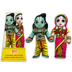 Desi Toys Lord Ram Sita Plush Cotton Dolls Pack of 2