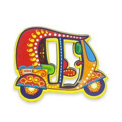 Auto Rickshaw Fridge Magnet |Made in MDF|3 x 2.5 inches size| Indian Inspired Design |Souvenir| Ideal for gifting