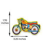Bike Fridge Magnet |Made in MDF|3.25 x 1.7 inches size| Indian Inspired Design |Souvenir| Ideal for gifting