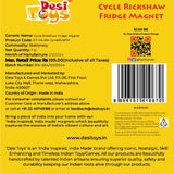 Cycle Rickshaw Fridge Magnet |Made in MDF|3 x 1.6inches size| Indian Inspired Design |Souvenir| Ideal for gifting