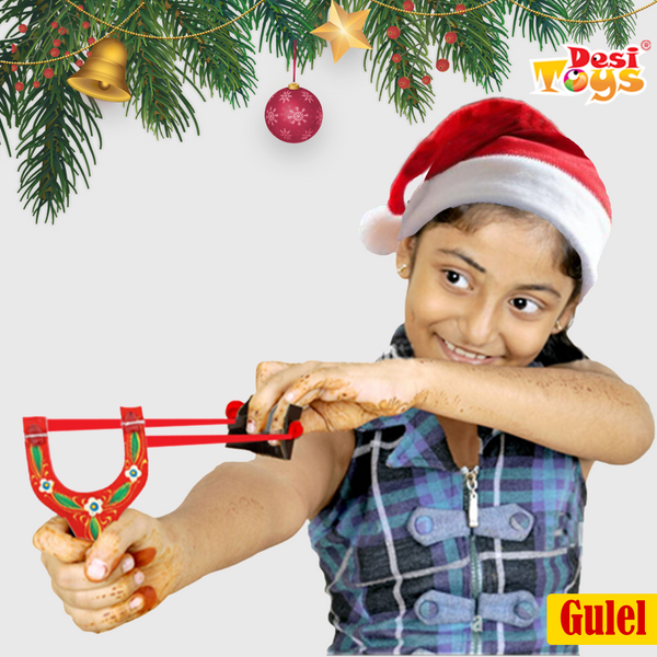 Wooden Gulel / Catapult / Slingshot with foam balls for Kids