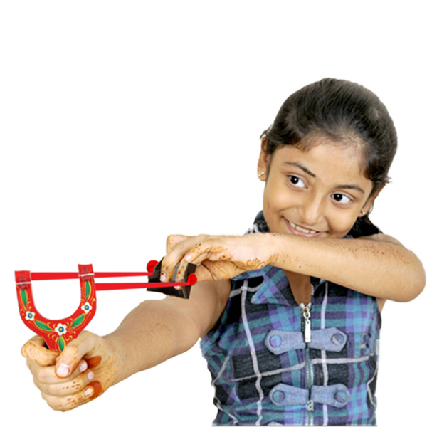 Wooden Gulel / Catapult / Slingshot with foam balls for Kids