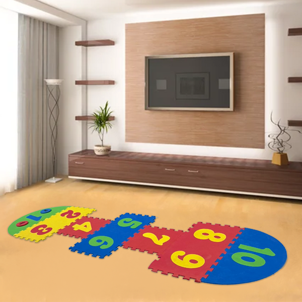 Desi Toys Hopscotch Game Play Mat | Anti-Skid Multicolor Interlocking Eva Foam| Size - 72 x 24 inches | Indoor & Outdoor Game Traditional Nostalgic Indian Game | Games for Kids Portable & Durable Made in India