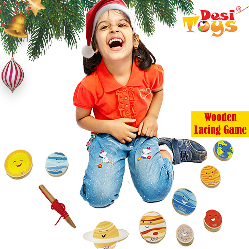 Desi Toys Solar System Wooden Lacing Game