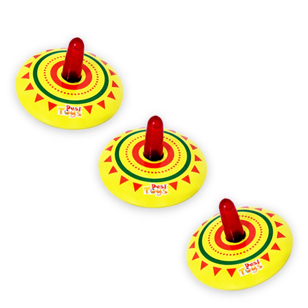 (Set of 3) Tin Spinning Tops | Tin | 4+ Years