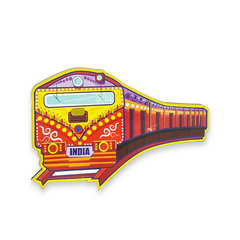 Train Fridge Magnet |Made in MDF|3 x 2 inches size| Indian Inspired Design |Souvenir| Ideal for gifting