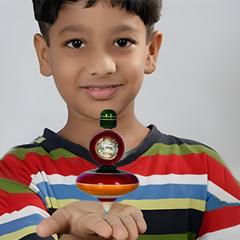 Wooden Spinning Tops for Kids / Windup Top / Lattu / Bhawra / Bambaram Pack of 2