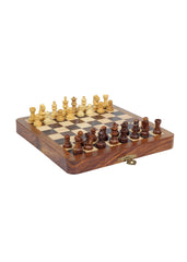 Handcrafted Foldable Magnetic Chess Board Set | Wooden Satranj 12 inches | 6 Years +