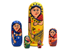 (Pack of 5) Russian Dolls | Handpainted Tin Nesting Dolls | Collectible