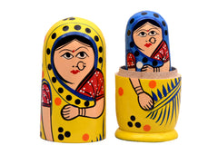 (Pack of 5) Russian Dolls | Handpainted Tin Nesting Dolls | Collectible